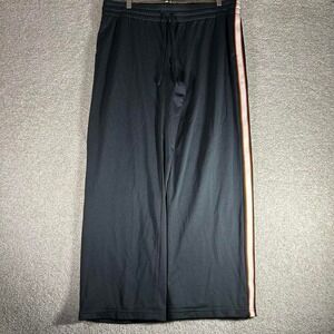Y2K grey and orange striped baggy wide leg track pants Size 2x
